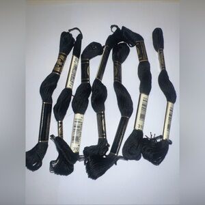 DMC Embroidery Floss Needlepoint Crewel Black 310 Lot of 7